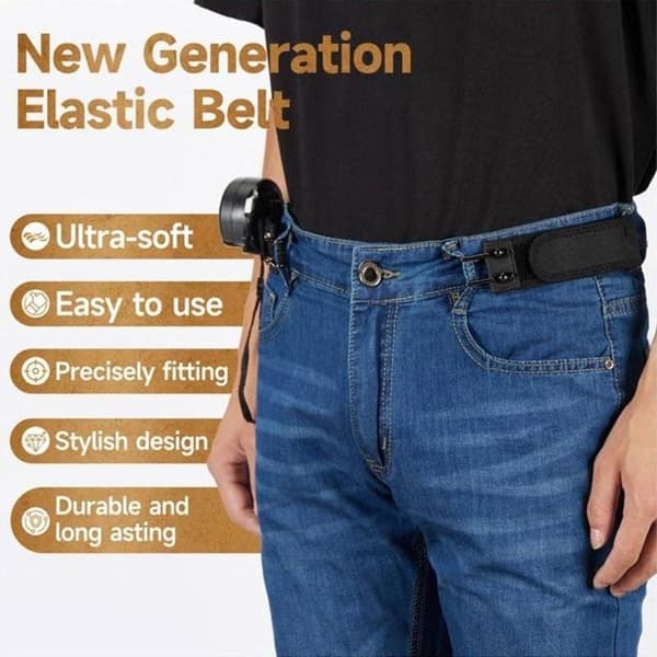 Spännlöst bälteskrok justerbart midjespänne elastiskt midjebälte Black 2pcs