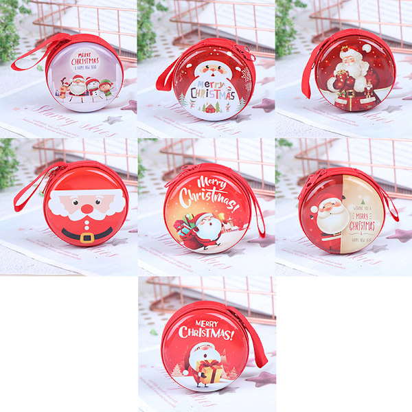 Xmas Christmas Candy Tin Box Candy Jar Jern Boxes Oppbevaringsmynt