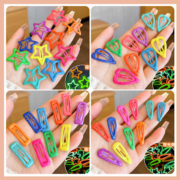10 STK Candy Color Luminous Star Hårklemmer For Barn Jenter Headw A3