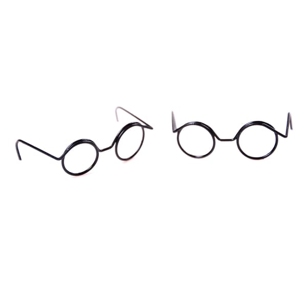2 STK Round Frame Lensless Retro cool dukkebriller til 1/6 30cm