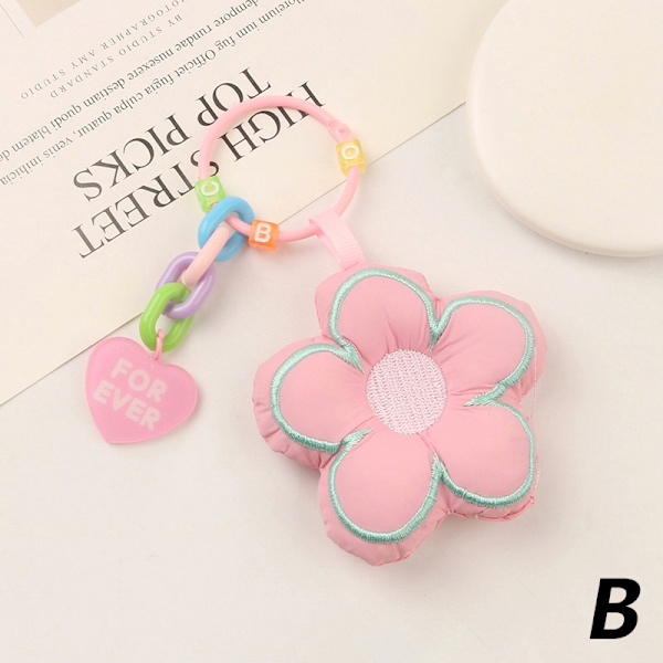 Sakura Fabric Flower Keychain Korut Lanyard Car Bag avaimenperä B