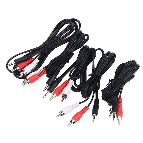3,5 mm Jack til 2 RCA Stereo 3,5 mm Hann til 2RCA Hann Koaksial Aux 130CM