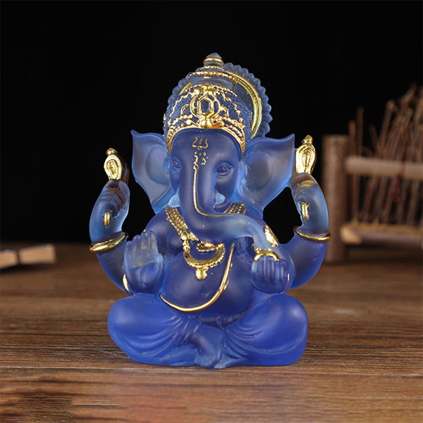 Kirkas Lord Ganesha -patsas Elefantti Hindu Veistos Figuurit Bu Blue