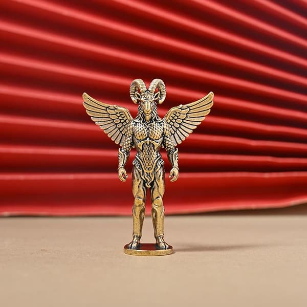 Mässing Demon Får Figurin Retro Metallhantverk 1pc