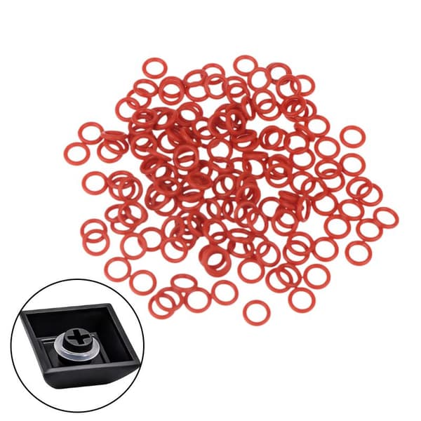 100 stk. silikone O-ring tastaturafbryderdæmper til MX-afbryder og White 100pcs
