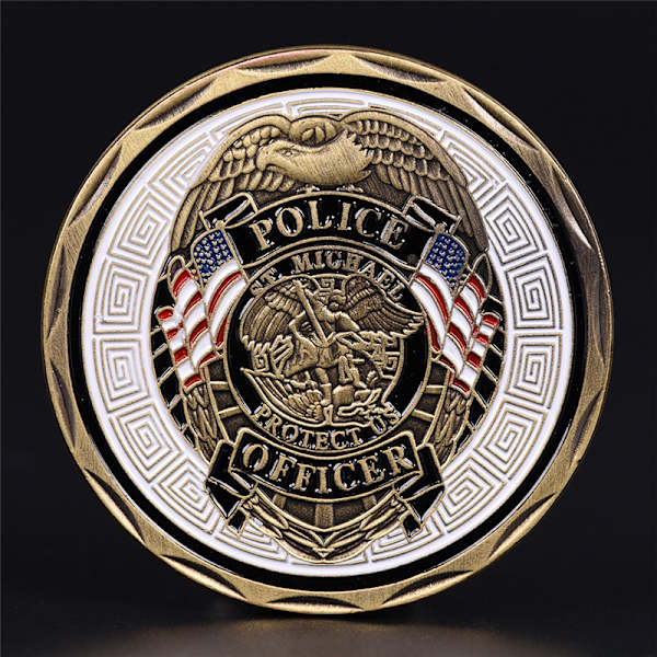 Michael Polisens emblem minnesmärke utmaning Bronze