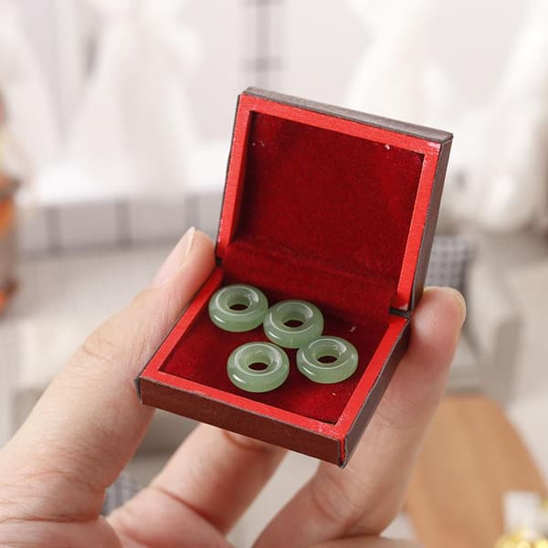 1 sæt 1:12 dukkehus mini træ smykkeskrin modellegetøj til dukke A1