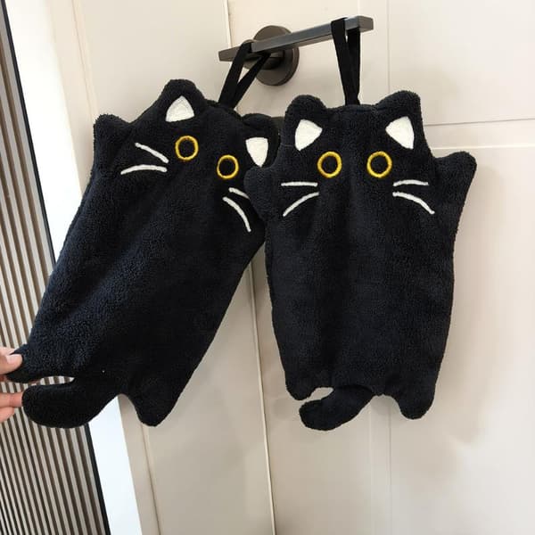 1 st/2 st tecknad katt handduk förtjockad absorberande kök He 1pc