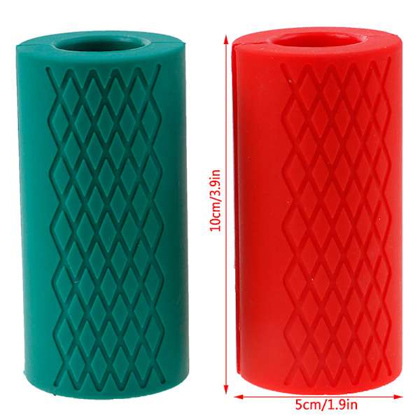 Skivstångsgrepp Hantel Silikongrepp Pull Up Tyngdlyftning Anti Red