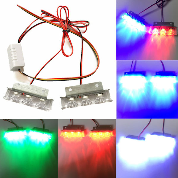 Poliisi led-valo Strobe Varoitusvalo Poliisi valot LED Red+Blue