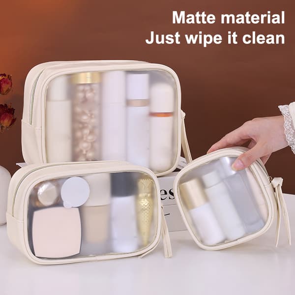 1 stk. multifunktionel semi-transparent makeuptaske til kosmetikopbevaring M