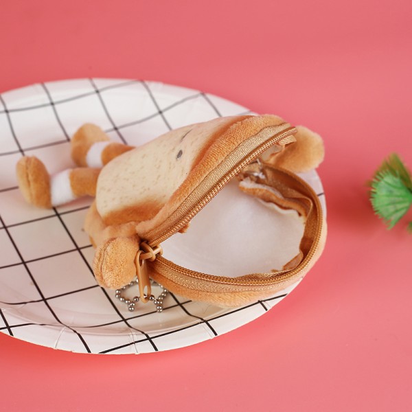 Kawaii Toast muhkea kolikkopussi Creative ja leipäkolikkolaukun riipus