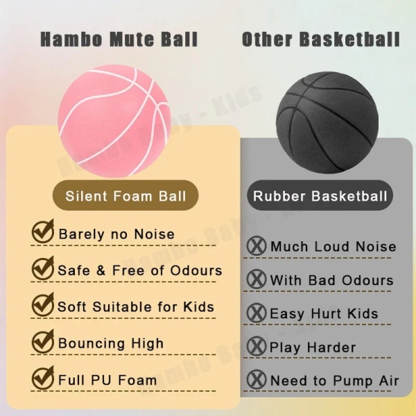 Indendørs Silent Basketball hoppebold til børn og voksne Green 21CM