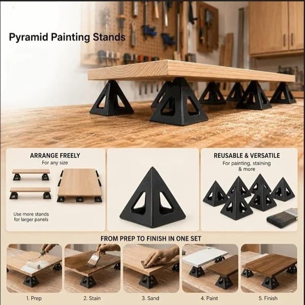 1/4 st pyramidformad stativ triangulär konsol träbearbetning Pa A4