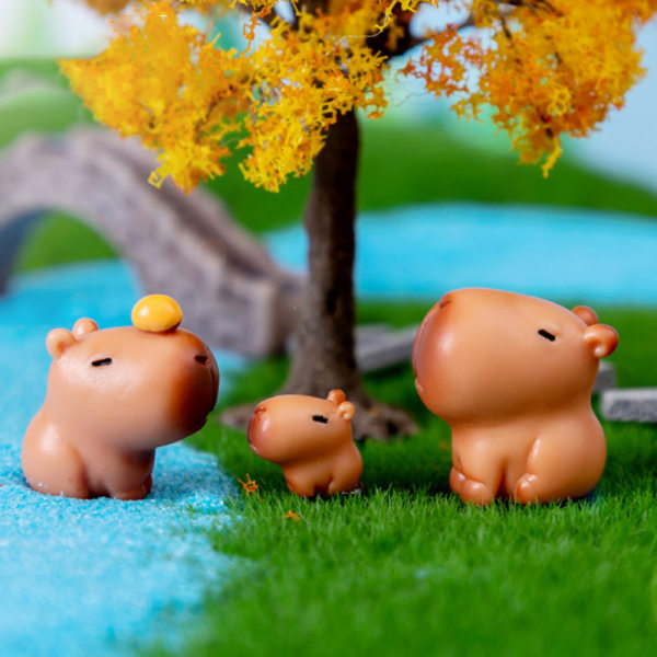Miniature Capybara Model Figur Desktop Have Landskab Orna 4