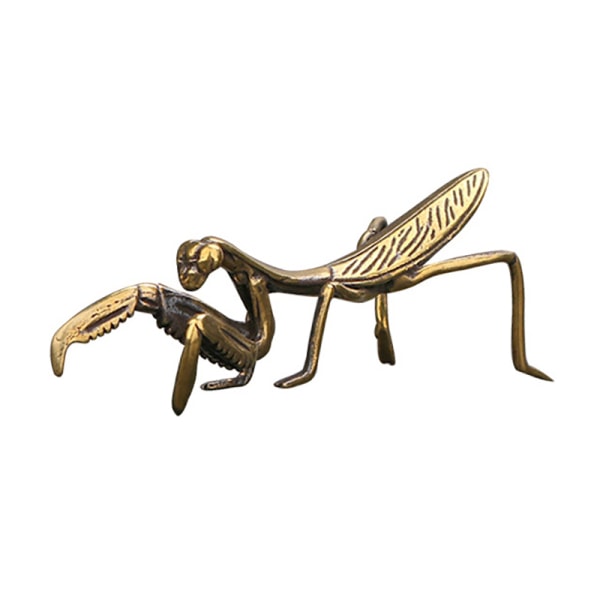 Copper Mantis Miniature Ornament Tea Pet Antique Solid Insect F