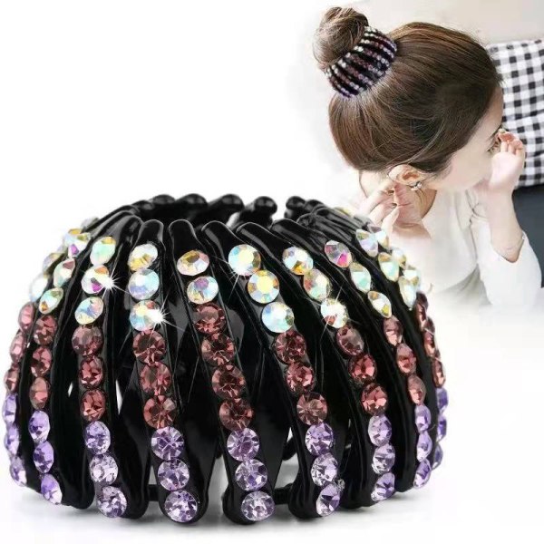 Naisten tekojalokivi Claw High Ponytail Clip Kiinteä solki Claw Clip Multicolor