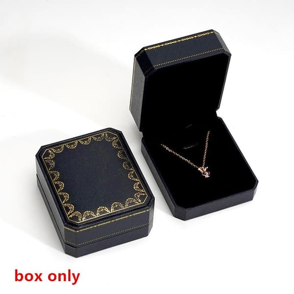Halsband Display Box Sammet Foder Elegant Hänge Förvaringsfodral C Red