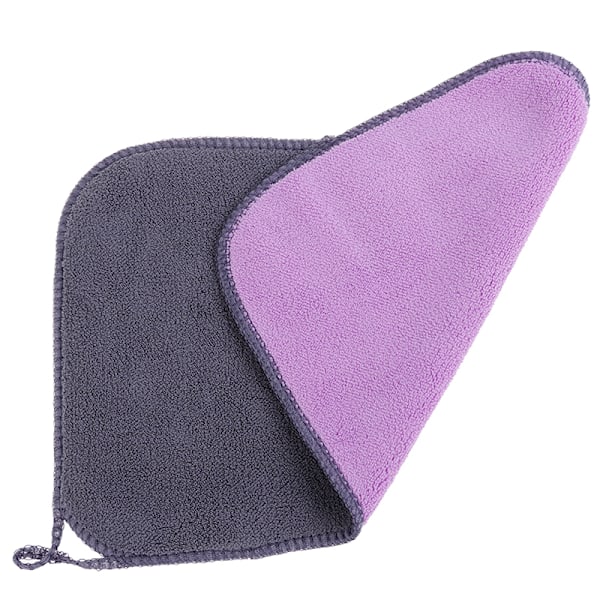 Imuva Mikrokuitu Pyyhe Auto Koti Keittiö Koralli Sametti Pesu Purple-gray