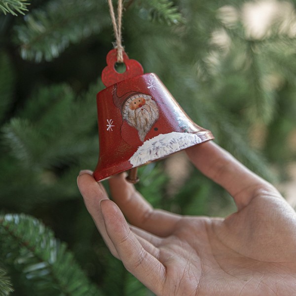 Nyhet Målade julklockor Träddekoration Utsökt järn A1