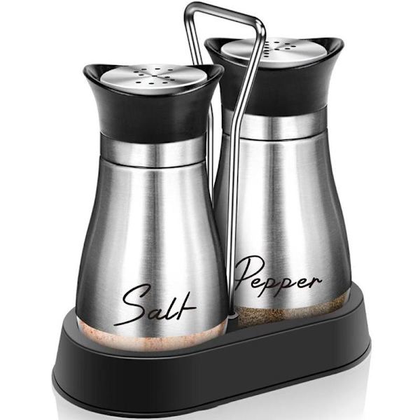 Pippuri- ja suolamaustepullojen setti Silver