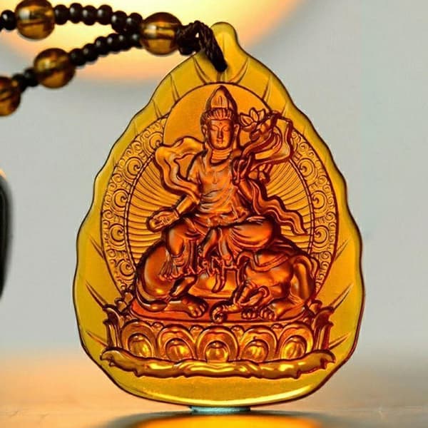 Isgul Krystal Vedhæng Lang Sweater Halskæde Manjushri Amit A4