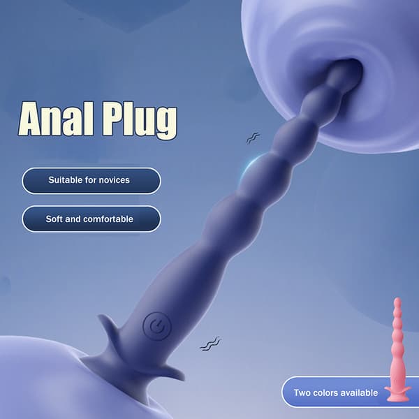 Manlig prostatamassage analplugg vibrator 10 vibrationer silikon Blue