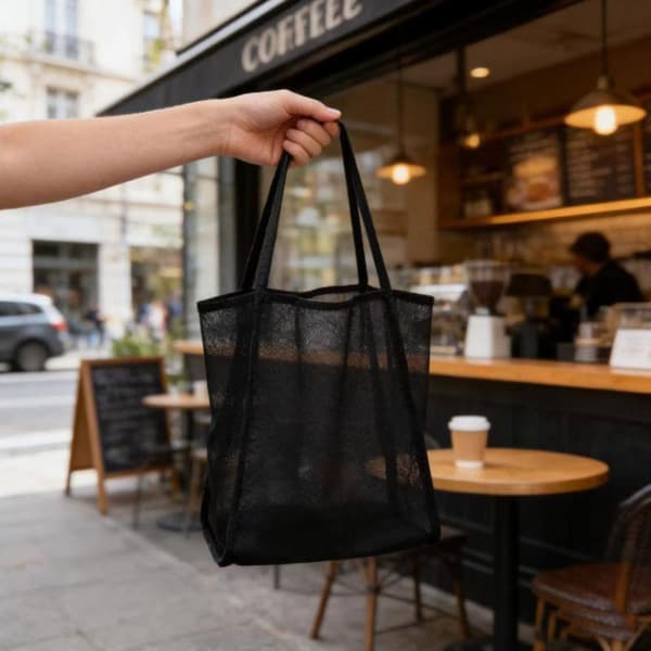 Mesh strandtaske Let åndbar hurtigtørrende rejsetaske til Black