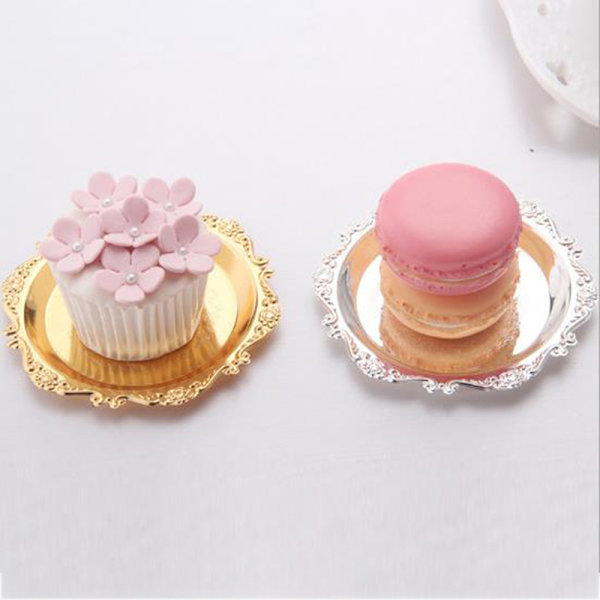 Jernbrett Glansfull Plate Buffet Fruktkake Festartikler Dessert Silver