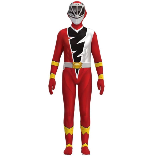 Power Rangers Dino Fury cosplay kostume til børn Tri-color Red 110