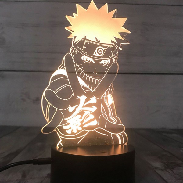 3D-natlys Naruto Team Uzumaki Naruto LED-natlampe