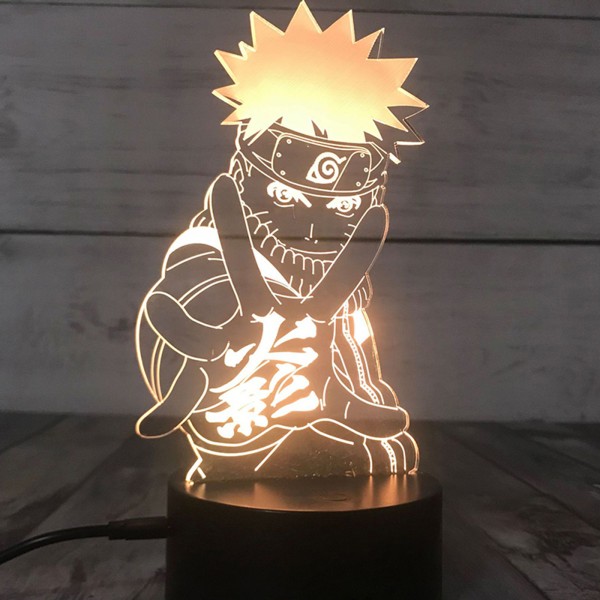 3D nattlampor Naruto Team Uzumaki Naruto LED nattlampa