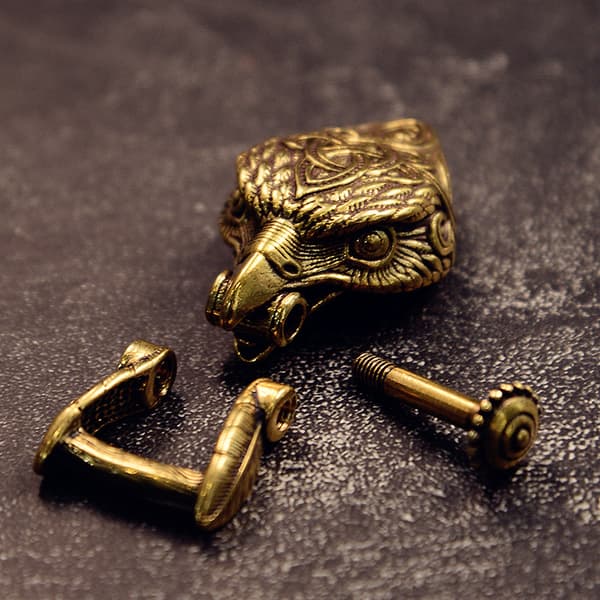 Ørnehode Leopardhode Messingspenne DIY Flettet Paracord Overlevelse 04