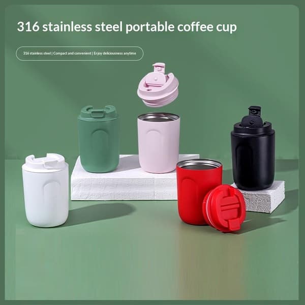 220 ml Mini Isolerad Kaffemugg Vakuum Resemugg Termisk Fläck White