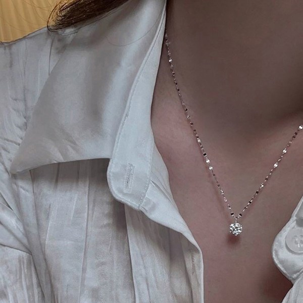 Shiny Zircon Thin Line Enkel Choker Halskjede Kvinnersmykker Col Gold