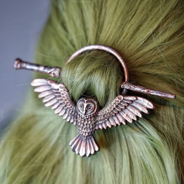 Mode Vintage Viking Owl Hair Stick Til Kvinder Metal Goth Hair