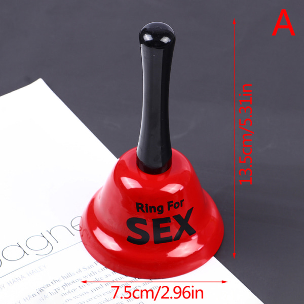 Rød metallklokke med ring i hånden Manuell rangle Sex for Ring A