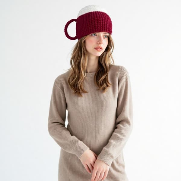 3D Ølhat Strikket Pullover Hue Sjov Nyhedsgave Til Ølelskere Yellow