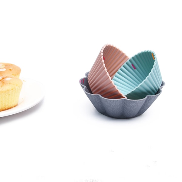 6 kpl / set silikoni mold Muffin cupcake leivonta tee-se-itse kakkutyökalu