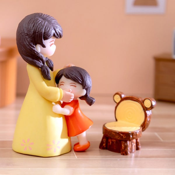 1 stk Miniatyrer Morsdag Mor og datter Figur Dukke Mic