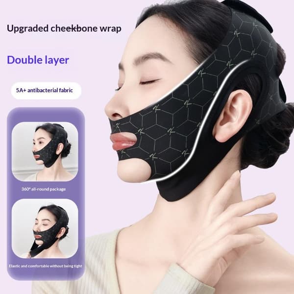 Elastisk V-formet maskestropp Dobbelttrykk Ansiktsskulpturerende maske A