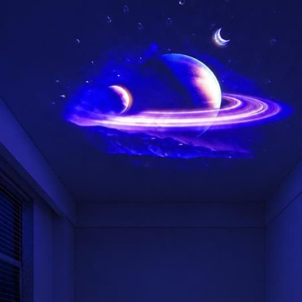 USB-driven galaxprojektor med flera planetmönster, flexibel hals C