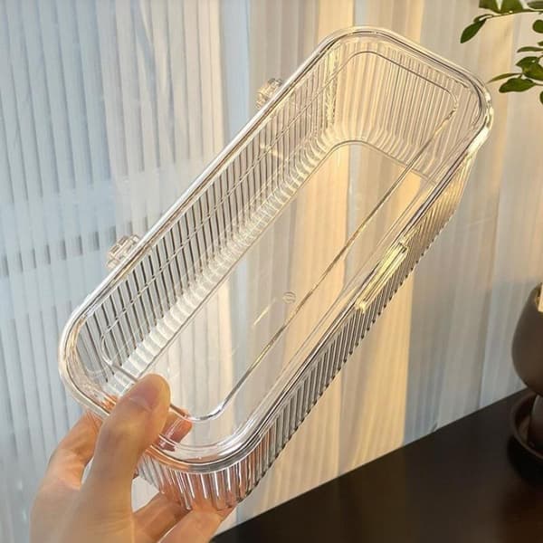 Transparent läppstift nagelförvaringslåda stor kapacitet för små 1pc