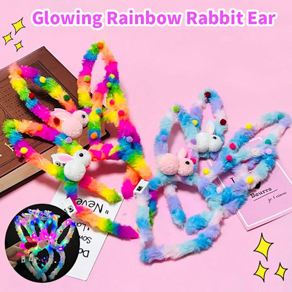 1 STK New Plush Glow Glow Ball Hårbånd Party Plysj Glow Headwe A