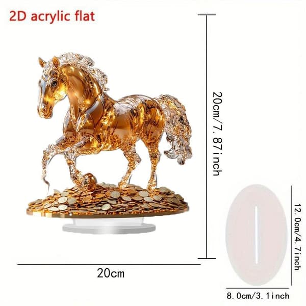 Heste 2D Flad Akryl Stand Borddekoration 1PCS