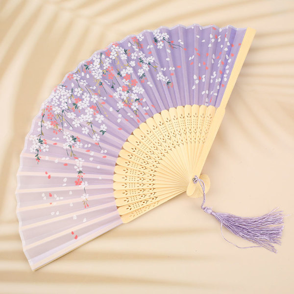 Folding Fan Wooden Shank Klassisk Danse Fan Høy Kvalitet Tass B