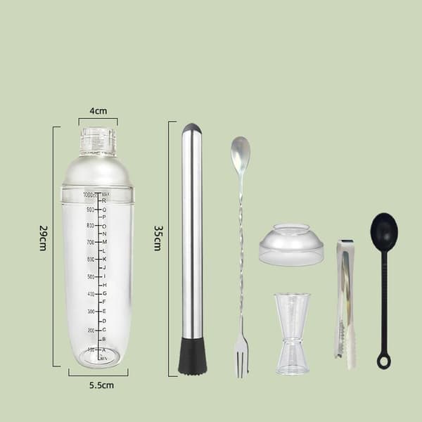 3/5/7 delar cocktailshakerkit blandad drinkset bartender Alco 700ML 5PCS