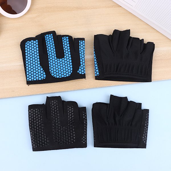 Fire-finger Halvfingerhansker Silikon Trening Pull Up Vekt Blue M