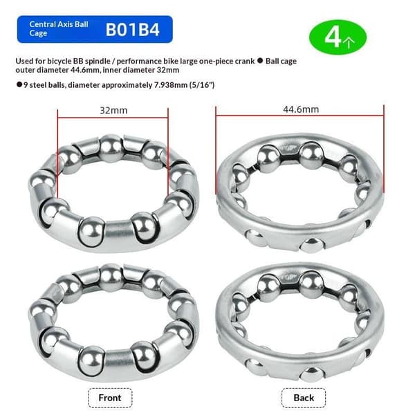 4 stk. sykkelkulekranklager i rustfritt stål BG01B4 4pcs