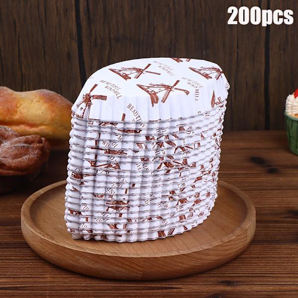 200 stk. runde/bådformede cupcake-papirforme til bagning A